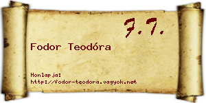 Fodor Teodóra névjegykártya